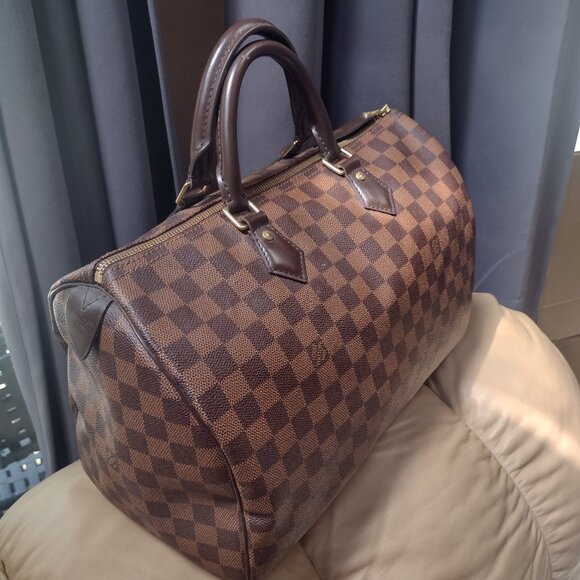 💯% Authentic Louis Vuitton Damier Ebene Speedy 35 🌹 - Picture 1 of 15
